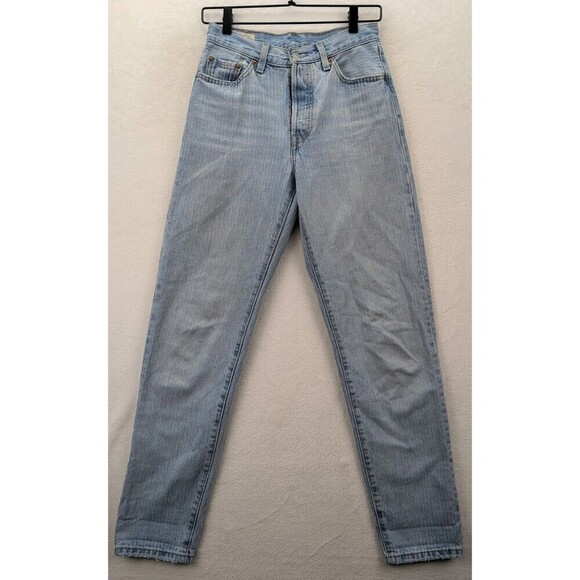Levi's Denim - Levis Premium 501 '81 Pin striped Light Wash Tapered Leg Jeans Women's Sz 25x31